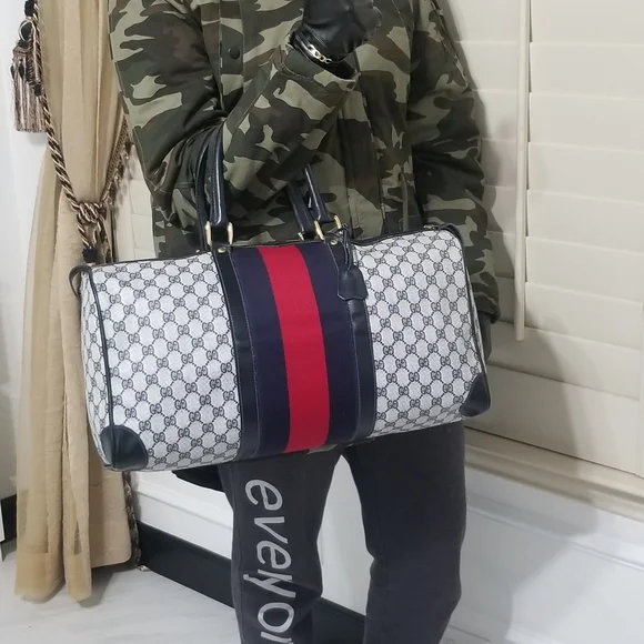 Vintage Gucci large Boston Carryall satchel weekender mini travel bag - Picture 7 of 16